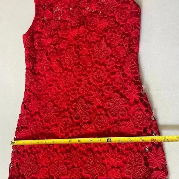 Ralph Lauren Collection Purple Label Embroidered Lace Crochet Red Midi Dress 2 - Picture 10 of 14